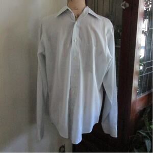 70s/80s Vintage Blue Gray Hathaway Button Up Shirt Men S/M Classic Minimalist